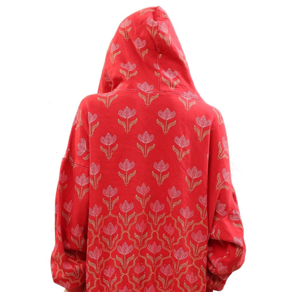 Free People We The Free Floral Printed Hoodie Top Oversize Long Sleeve XL 286499 - Picture 4 of 7